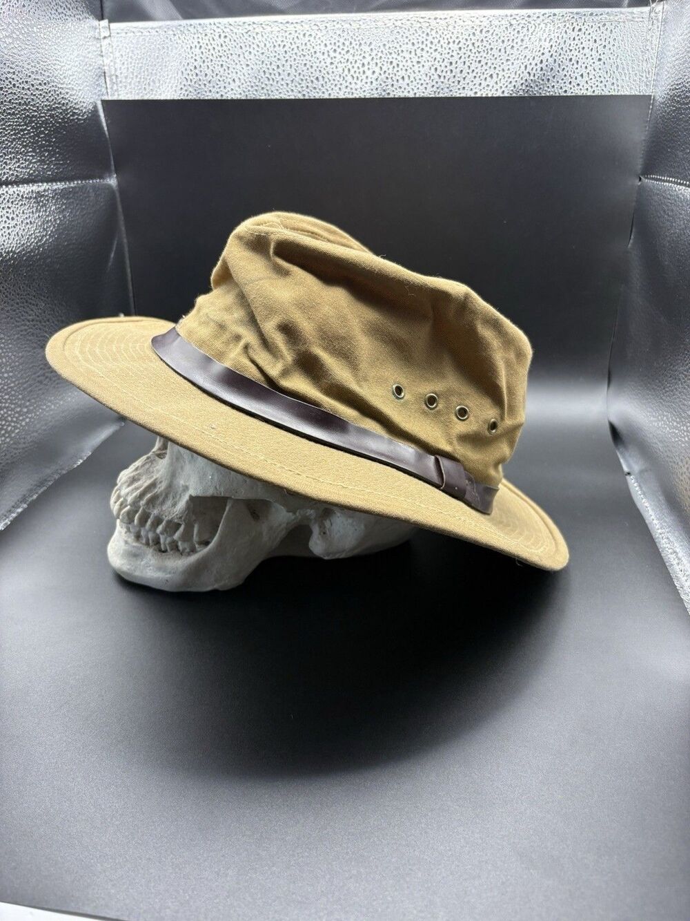 Filson Brown/Tan Canvas Field Hat with Leather Band